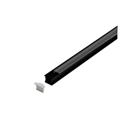 LED-Stripe Profile recessed with Clear Cover black 3000mm