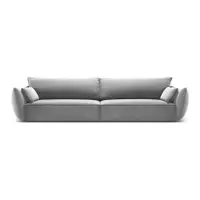 Canapea gri deschis cu tapițerie din catifea 248 cm Vanda – Mazzini Sofas