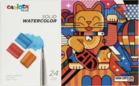 Vopsea pe bază de apă Carioca Plus - Van Orton, 24 culori, cu pensula