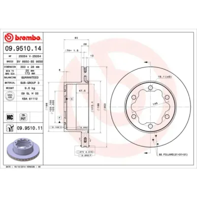 Disc frana BREMBO 09.9510.14