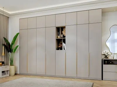 Dulap dormitor haine Inalt Bej/casmir 328 cm Auris C2