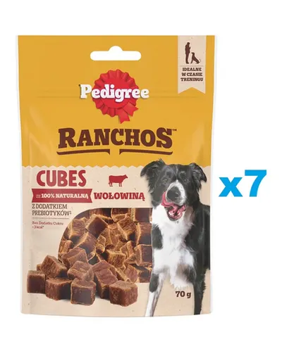 PEDIGREE Ranchos Cubes cu vita 7x70 g gustari caini