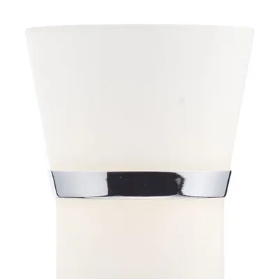 Aplica Dublin 2 Light Wall Light Polished Chrome Opal Glass
