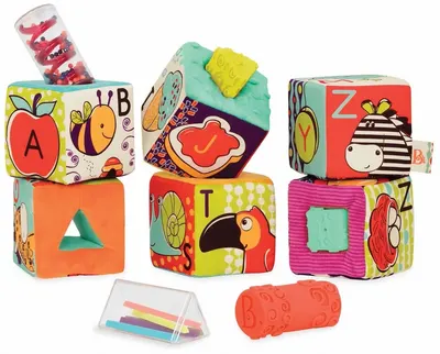 Jucarie pentru bebelusi Battat - Cuburi si forme din material textil