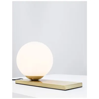 Veioza JULIET Opal Sticla Brass Metal Baza Negru Plastic Cable E14 1x40 Wat 230 Volt IP20 Fara bec