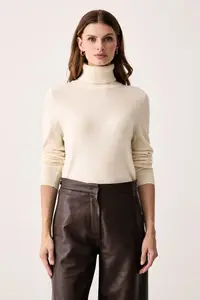 Barbour pulover cu guler înalt pentru femei cu lână Pendle Roll