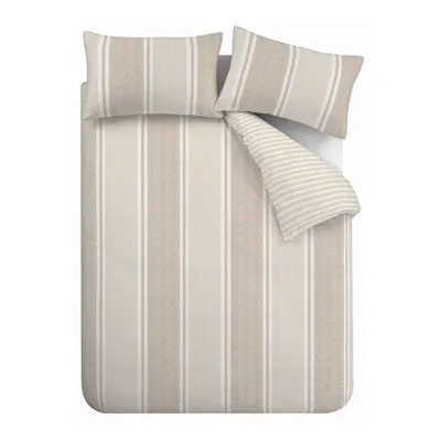 Lenjerie de pat bej pentru pat dublu cu 3 piese 200x200 cm Banded Stripe – Catherine Lansfield