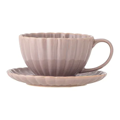Ceașcă roz-deschis pentru cappuccino din gresie 220 ml Latina – Bloomingville
