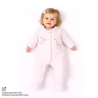 Salopeta bebe Chicco din velur cu deschidere in fata, Roz, 01750-70MFCI