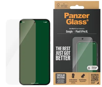 Protector de sticlă PanzerGlass - Ultra Wide Fit, Google Pixel 9 Pro XL, transparent