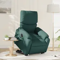 Gossi fotoliu electric rabatabil cu ridicare, verde inchis, textil