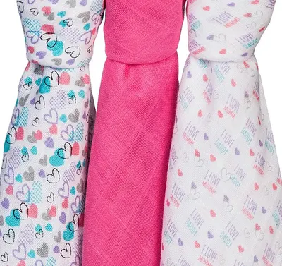 Set 3 scutece din muselina super soft Babyono 34802 din bumbac 70x70 cm