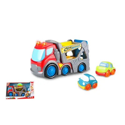 Camion transportator cu 2 masinute, sunete si lumini Kiddy Go 31 cm