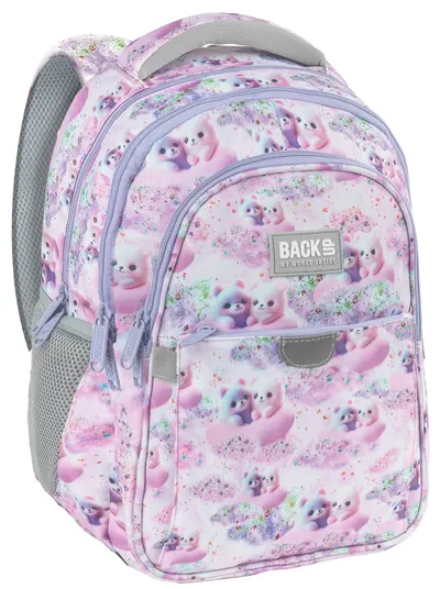 Ghiozdan școlar BackUp 8 P - Pastel Teddy Bears, cu 3 compartimente