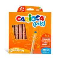 Creioane colorate Carioca Baby Fabulous, 10 culori 3 în 1 + ascuțitoare