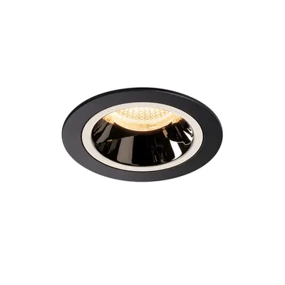 Spot incastrat, NUMINOS M Ceiling lights, black Indoor LED recessed ceiling light black/chrome 3000K 40° gimballed, rotating and pivoting, including leaf springs