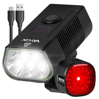Set de lumini de bicicletă VAYOX VA0073 + VA0156 față și spate POWERBANK