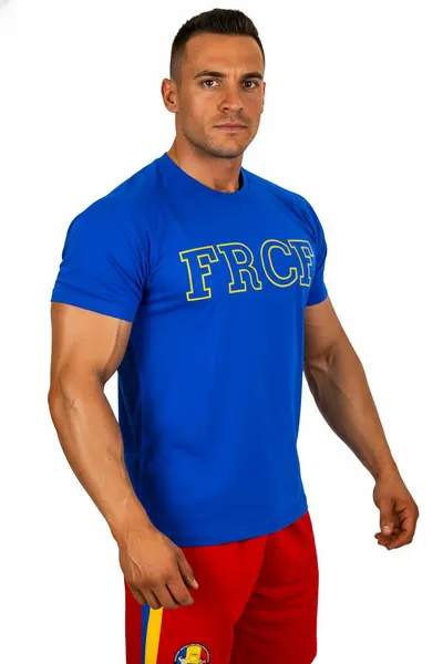 Tricou Bumbac Masculin Oficial FRCF Albastru