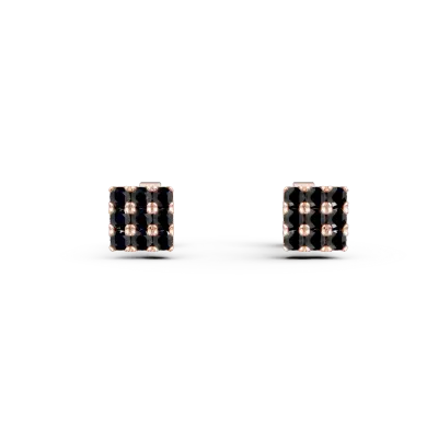 Cercei din aur roz cu diamante negre de 0.146ct