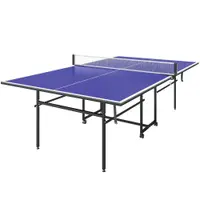 SPORTNOW Masă de Ping Pong Pliabilă cu Roți, Plasă și Palete pentru Interior | Aosom Romania