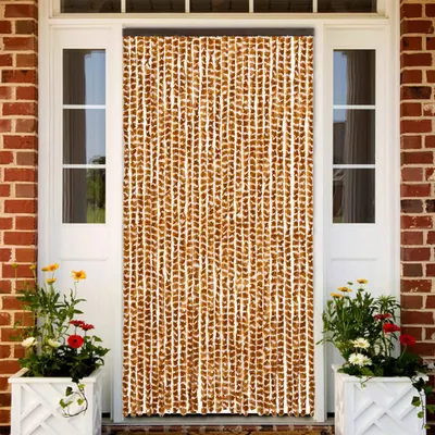 vidaXL Perdea pentru insecte, ocru și alb, 118x220 cm, chenille