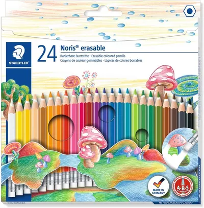 Creioane colorate Staedtler Noris Club 144 - 24 culori, cu radiera