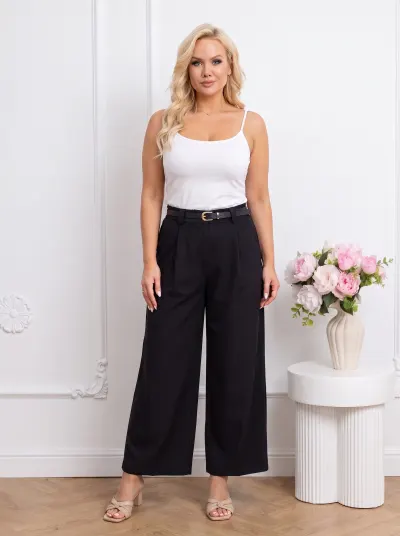 Pantaloni eleganți palazzo negri...