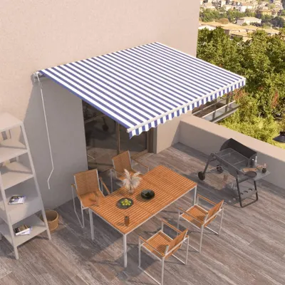 Gossi copertina retractabila automat, albastru si alb, 450x350 cm