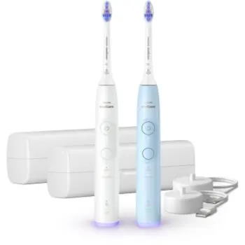 Philips Sonicare 6100 set de 2 periuțe de dinți cu carcase de călătorie