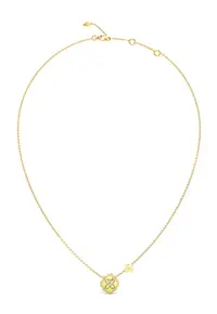 Colier cu pandantive decorate cu cristale - Auriu