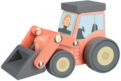 Jucărie din lemn Orange Tree Toys - Tractor cu încărcător