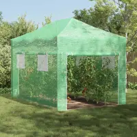 vidaXL Seră cu cadru pop-up cu acoperiș Verde 280 x 410 x 315 cm Fier