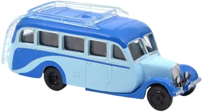 Model de colecție Norev Modern: Mașini - Citroen U23 Autocar (1947) (Clear and Middle Blue)