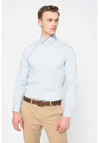 Camasa slim fit uni - Albastru azur