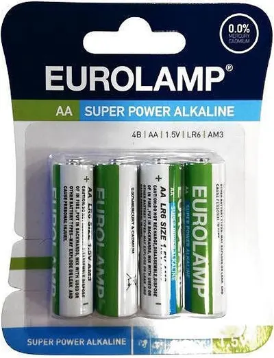 Baterie alcalină EUROLAMP - Super Power, AA, LR6, 1.5V, 4 buc.
