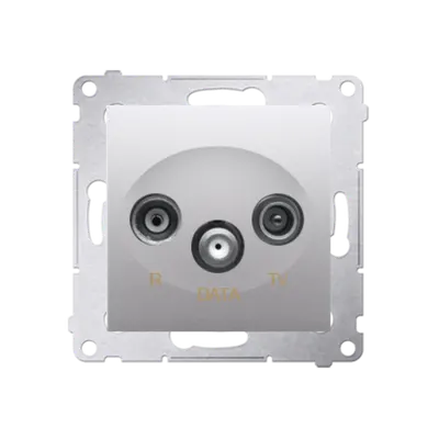 Priza R-TV-DATA frecventa de intrare 5-862MHz, silver mat metalic