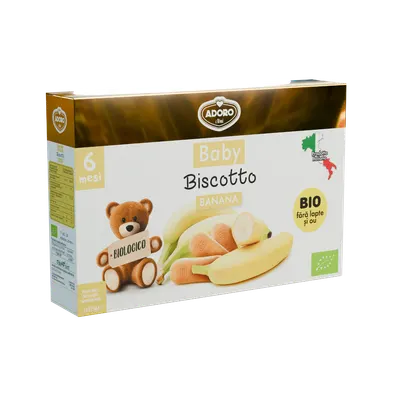 Biscuiti cu banane 6 luni+, 2 x 125g, Adoro Bimbi