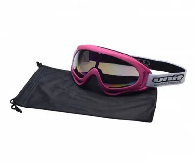 Ochelari copii motocross atv enduro Unit, culoare rama roz, lentila curcubeu