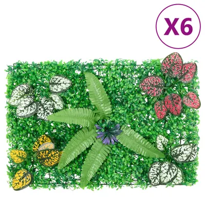 vidaXL Gard din plante artificiale, 6 buc., verde, 40x60 cm