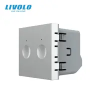 Modul intrerupator dublu tactil, control draperie Gri