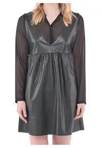 Rochie din piele ecologica cu model 2 in 1 Tonya