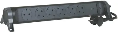 Benzi de alimentare Legrand - 694513 6x shuko, protecție împotriva fulgerelor, 1,5 m, negru și gri
