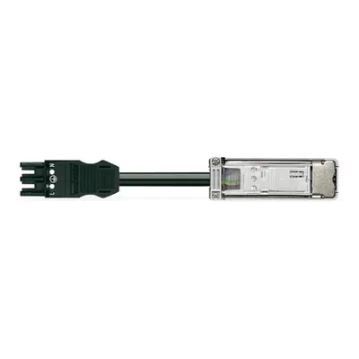 Tap-off module; 3 x 2.5 mm²; 3-pole; Cod. A; fitted with cable; with strain relief housing; black