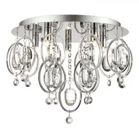 Lampa tavan Evangeline 5 Light Flush Polished Chrome & Crystal