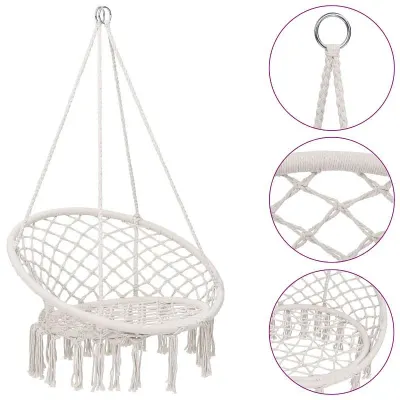 Hamac suspendat, leagan tip cuib cu spatar confortabil, pentru o persoana, interior si exterior, 50x70x100 cm