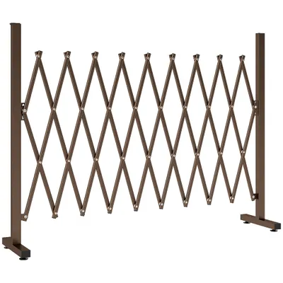 Outsunny Trellis Extensibil Freestanding Gard Mobil Pliabil, Panou Ecran Grădină Aluminiu, 250x103,5cm, Cafea Închis | Aosom Romania