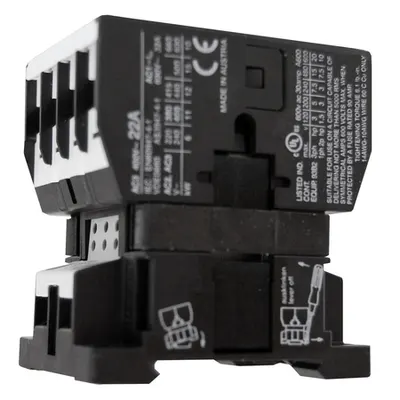 Contactor, 3pole, 11kW/22A AC3, 32A AC1, 1NC, 230VAC