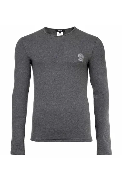 Bluza cu decolteu la baza gatului si logo - Gri inchis