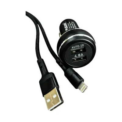 Incarcator auto 4.8A cu cablu tip lightning 12-24V Cod: PG-260I PREMIUM