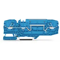 2-conductor through terminal block; 6 mm²; with test option; same profile as 2-conductor disconnect terminal block; side and center marking; for DIN-rail 35 x 15 and 35 x 7.5; Push-in CAGE CLAMP®; 6,00 mm²; blue